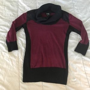 Maroon and Black Cowl Neck Sweater size small